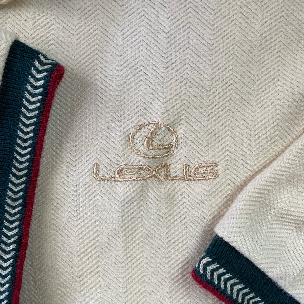 Vintage 90s Lexus Gucci Cream Colorway Polo Collared Tee L